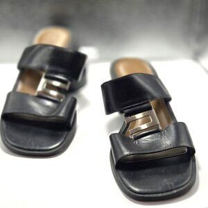 Naturalizer Women's Black Leather Comfort Slide Sandals Size 8N
